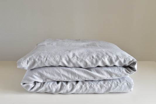 Light Grey Linen Bedding Set