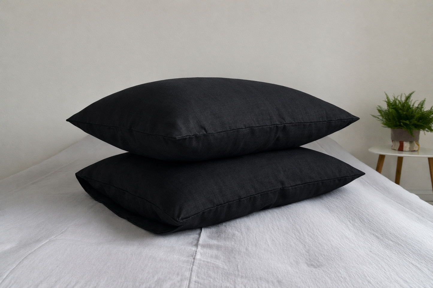 Black Linen Bedding Set