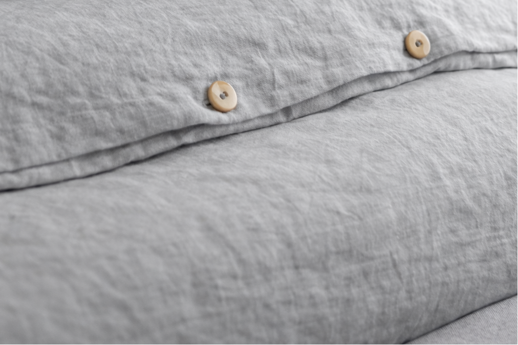 Light Grey Linen Bedding Set