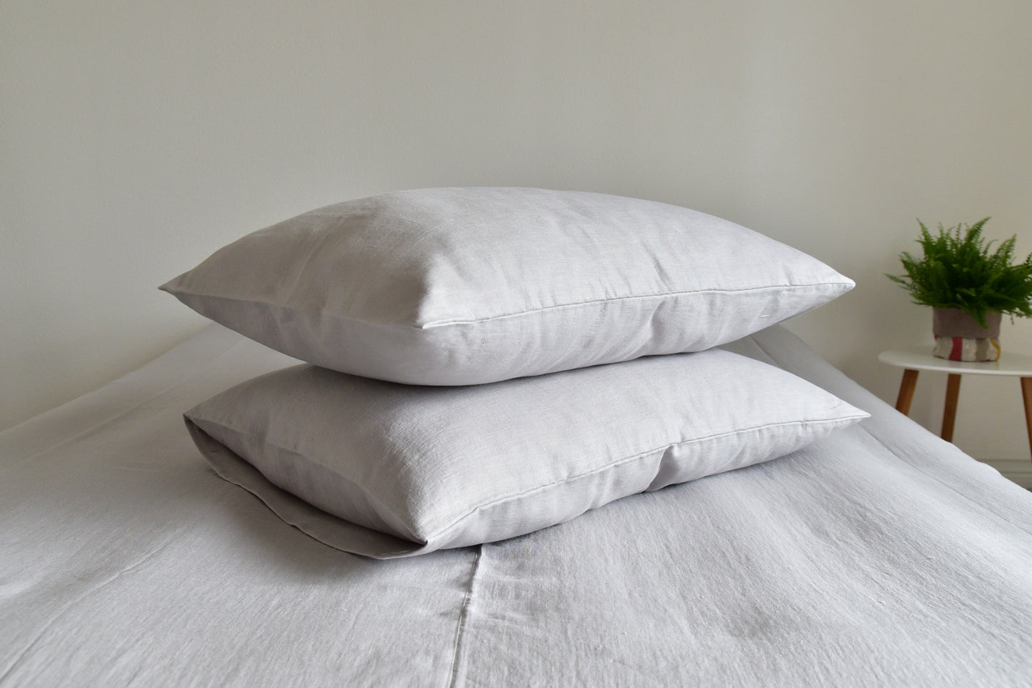 Light Grey Linen Bedding Set