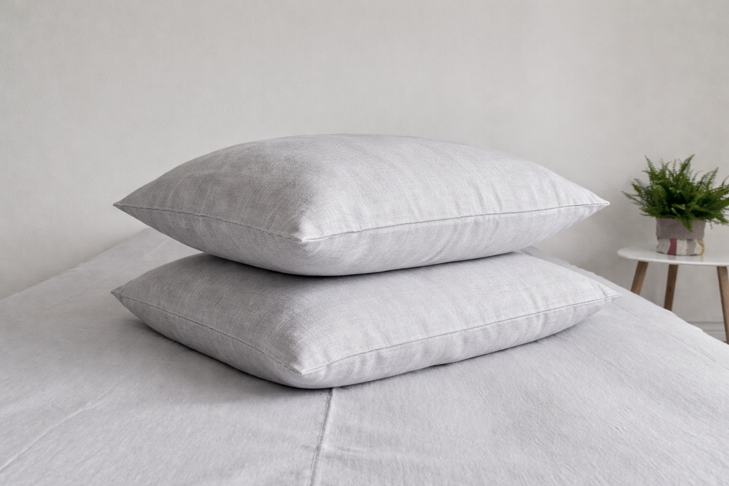 Light Grey Linen Bedding Set
