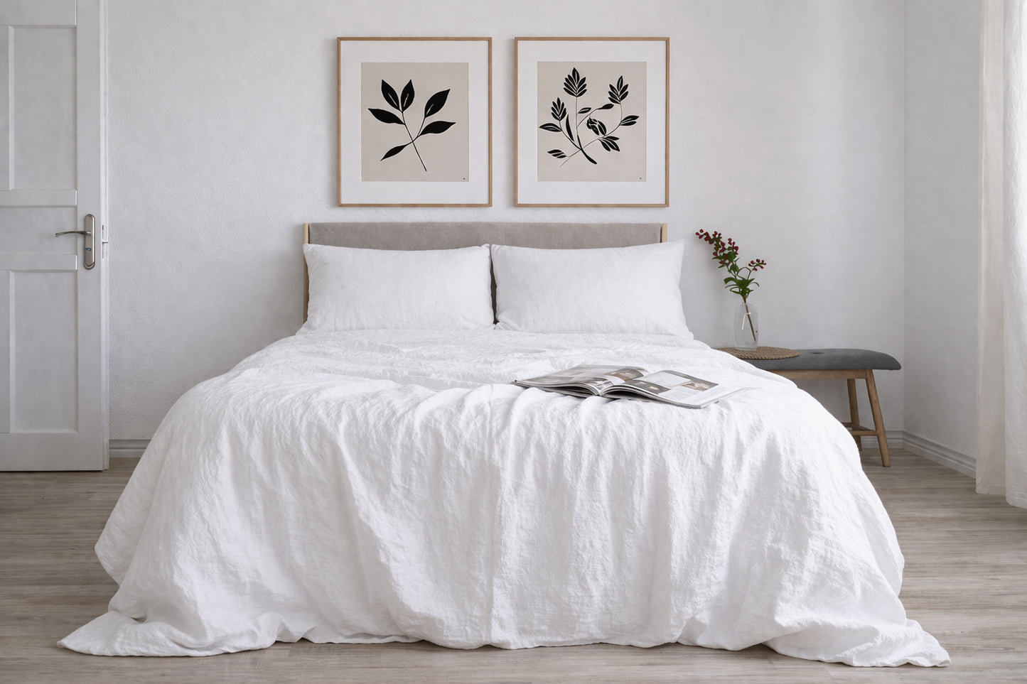 Off-white Linen Bedding Set